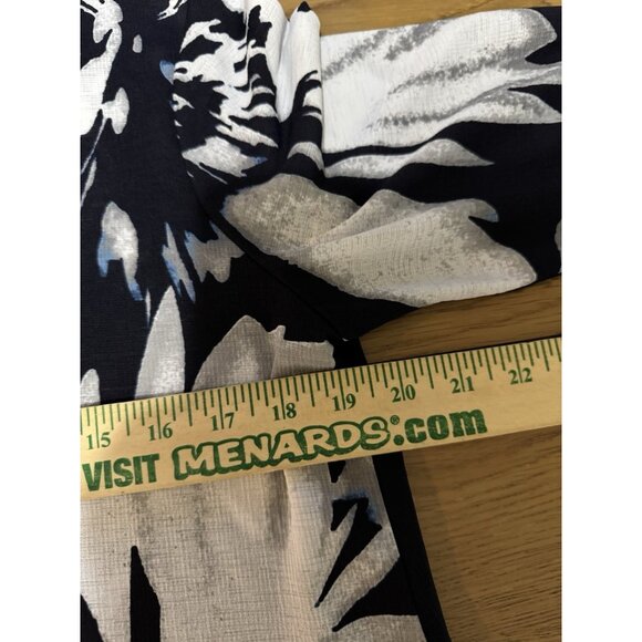 Clara Sun Woo Women Size Large Tunic Top Asymmetrical Floral Stretch Artsy City - Picture 5 of 9